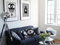 Black White Living Room Rug