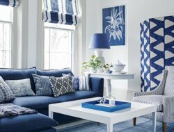 Modern Blue And White Living Room