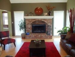 Living Room With Brick Fireplace