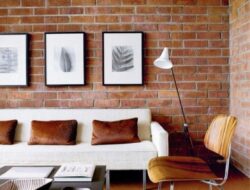 Modern Living Room With Brick Wall