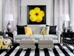 Black Grey And Yellow Living Room