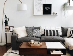 Scandinavian Living Room Black Sofa