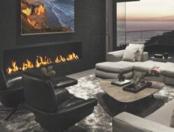 Modern Living Room With Fireplace