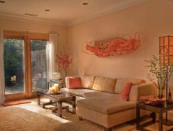Peach Living Room Walls