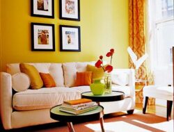 Orange Yellow Living Room Designs