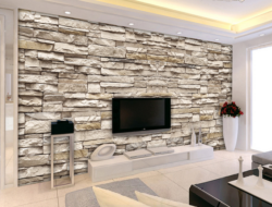 Stone Wallpaper In Living Room