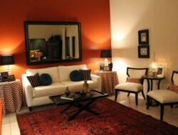 Burnt Orange And Black Living Room