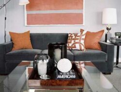 Gray And Rust Living Room