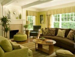 Warm Green And Brown Living Room