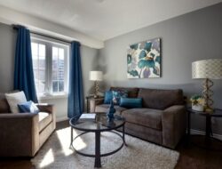 Grey Blue And Brown Living Room