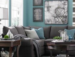 Living Room Grey And Teal