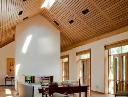 Vaulted Wood Ceiling Living Room