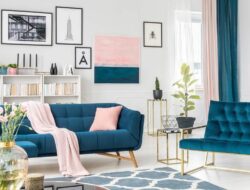 Teal And Pink Living Room