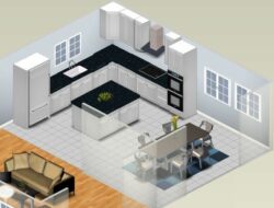 L Shaped Kitchen With Island Open To Living Room