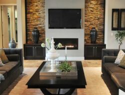 Living Room Interior Stone Wall