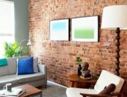 Exposed Red Brick Wall Living Room