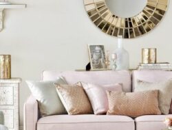 Blush Pink And Gold Living Room