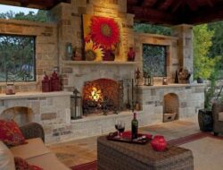 Outdoor Living Room With Fireplace