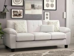 White Faux Leather Living Room Set