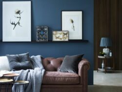 Navy Brown And Grey Living Room