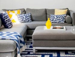 Blue Yellow And Gray Living Room
