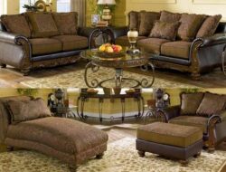 Ashley Furniture Grey Leather Living Room Set