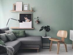 Grey And Light Green Living Room