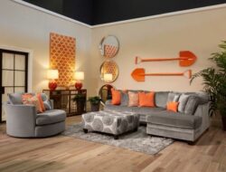 Burnt Orange And Grey Living Room