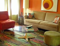 Burnt Orange And Green Living Room